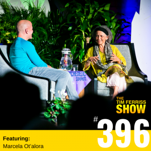 Tim Ferriss speaking to Marcela Ot'alora onstage at the MAPS Psychedelic Science Summit.