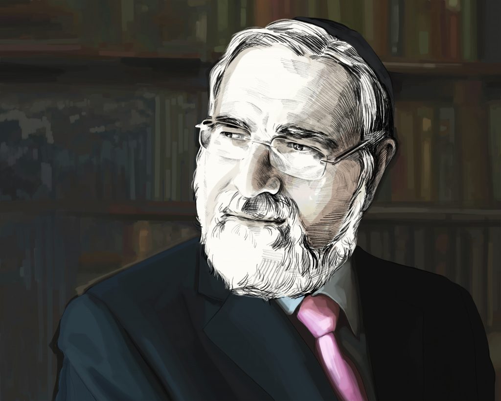 Artist's rendering of Rabbi Lord Jonathan Sacks.