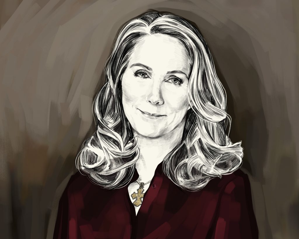 Artist's rendering of Mary Karr.