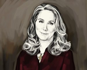 Artist's rendering of Mary Karr.
