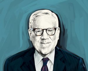 Artist's rendering of David Rubenstein.