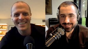 Tim Ferriss and Kevin Rose on a video call.
