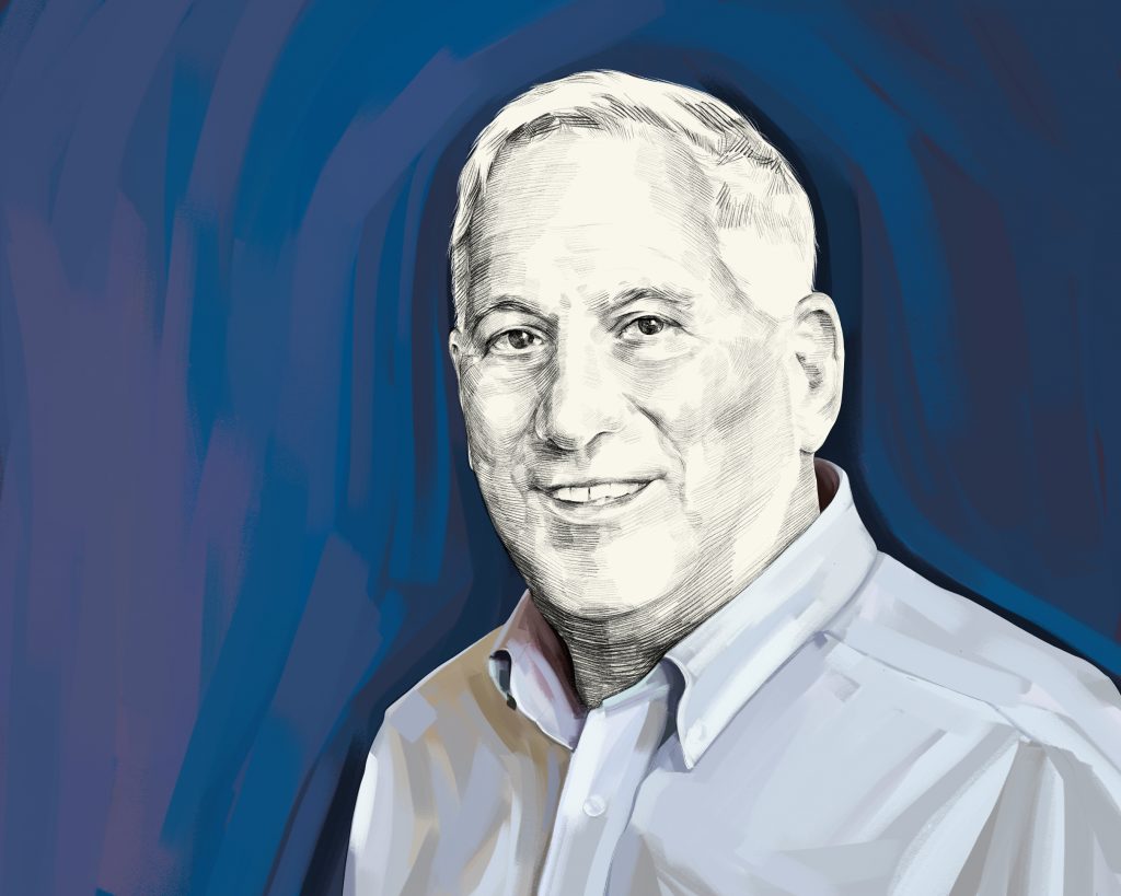 Artist's rendering of Walter Isaacson