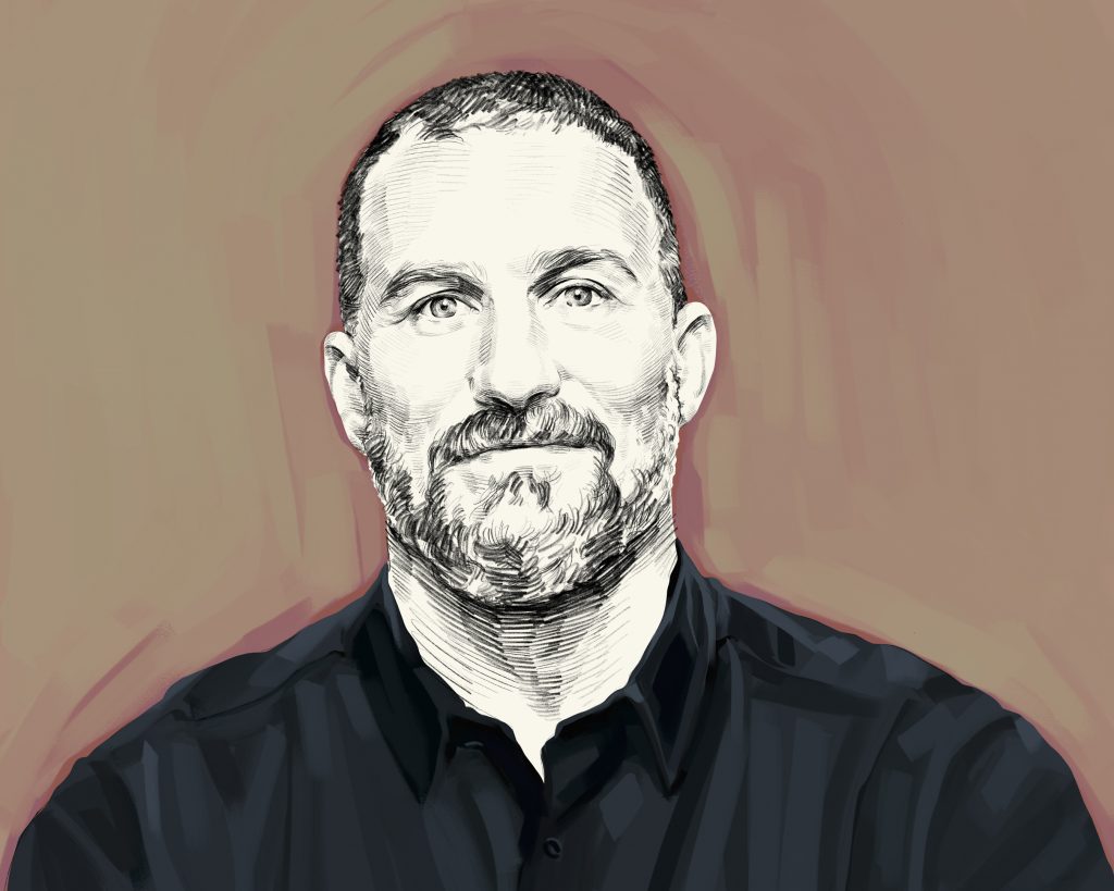 Artist's rendering of Dr. Andrew Huberman