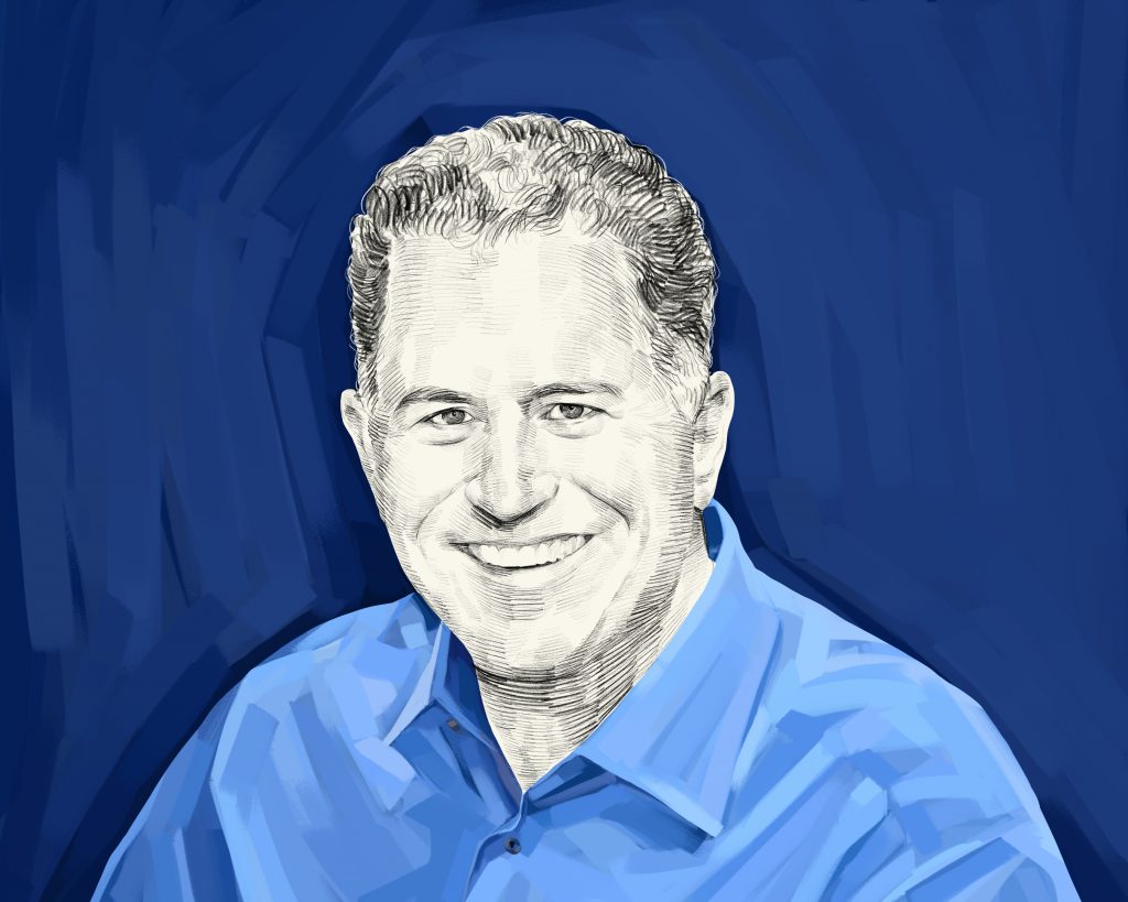 Artist's rendering of Michael Dell.