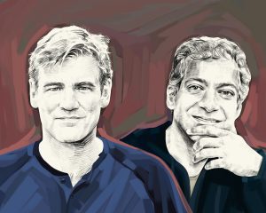 Artist's rendering of Chris Dixon and Naval Ravikant.