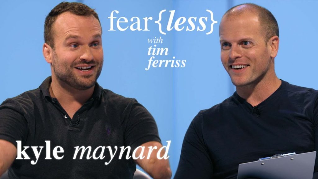 Tim Ferriss and Kyle Maynard during their interview on Tim's TV show "Fearless".