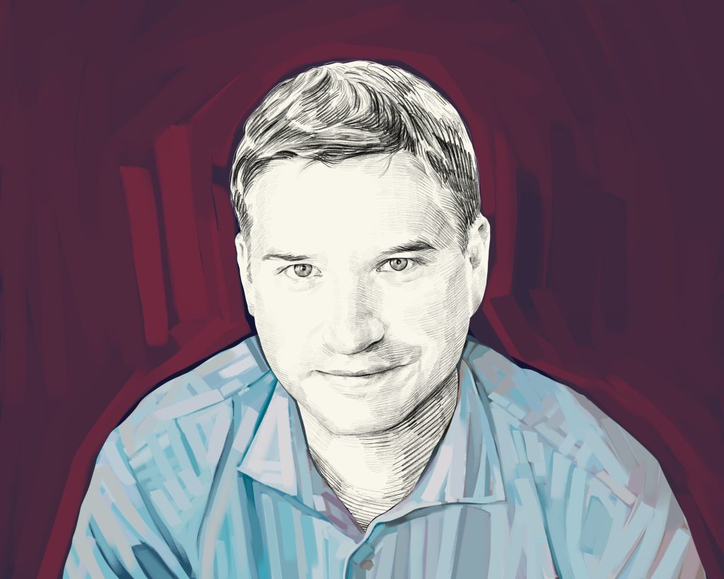 Artist's rendering of Cal Newport.