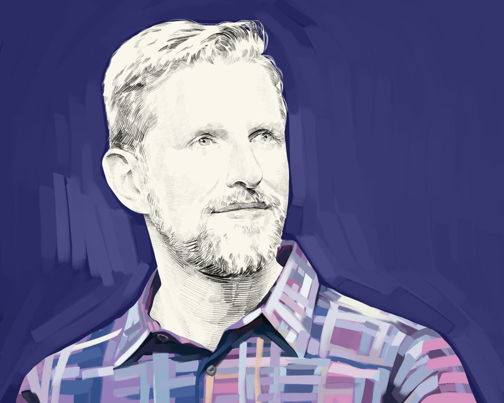 Artist's rendering of Matt Mullenweg.