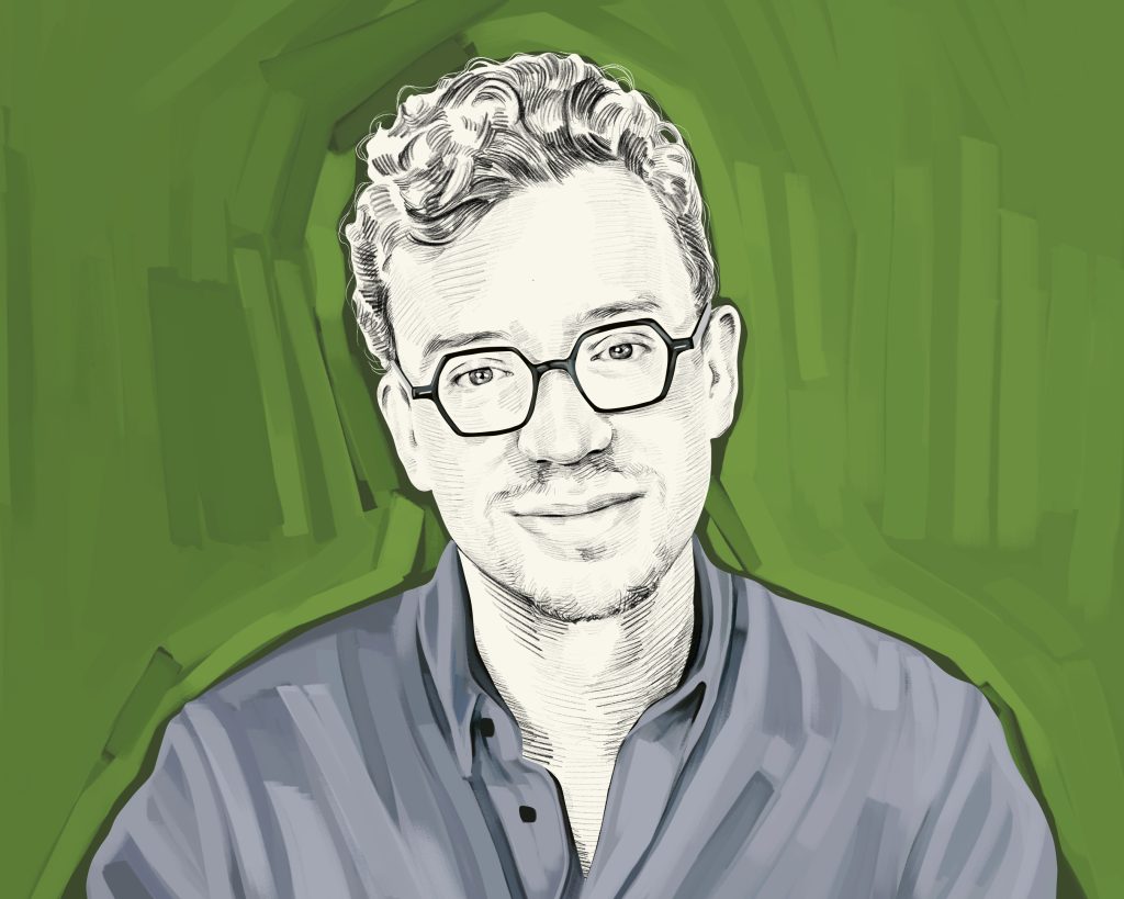 Artist's rendering of Luis von Ahn.
