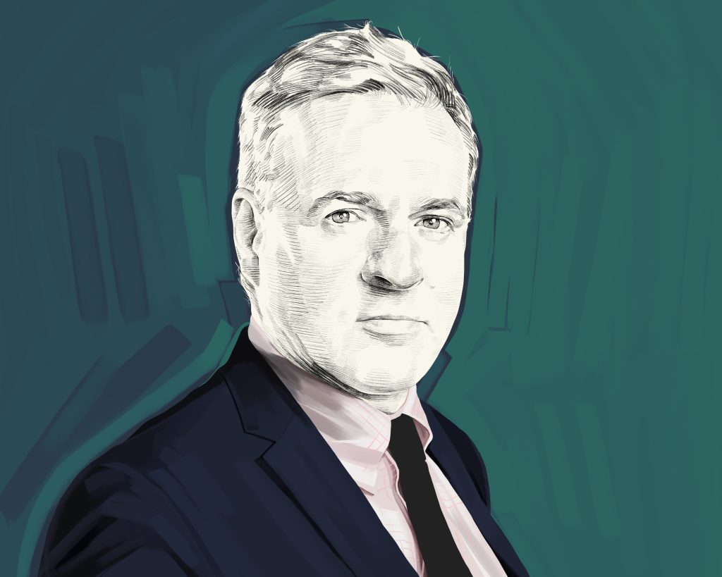 Artist's rendering of Niall Ferguson.