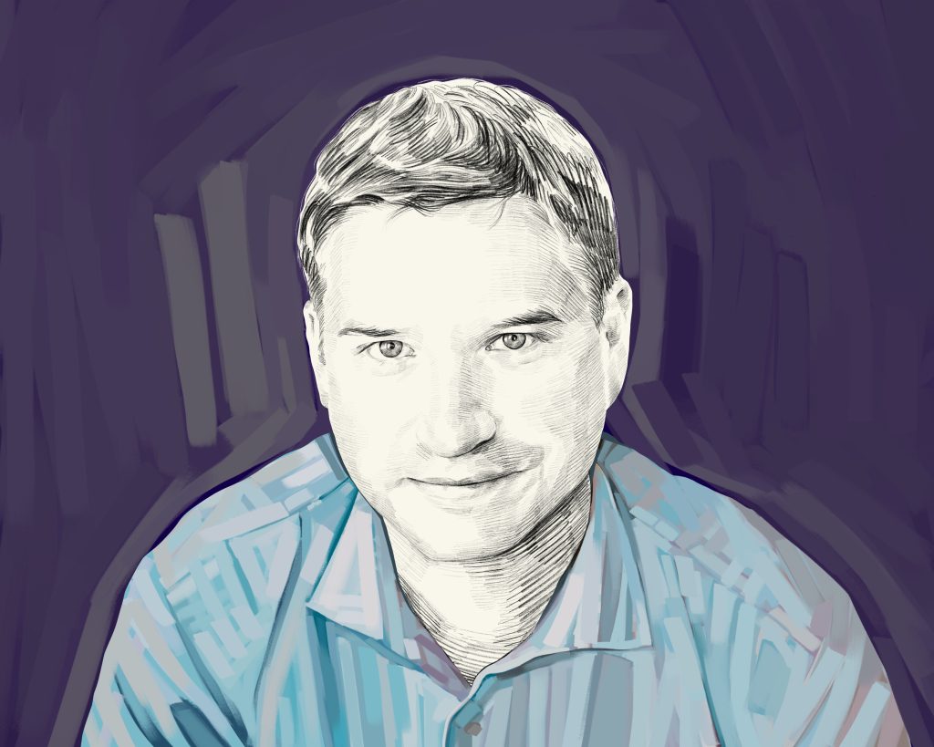 Artist's rendering of Cal Newport.