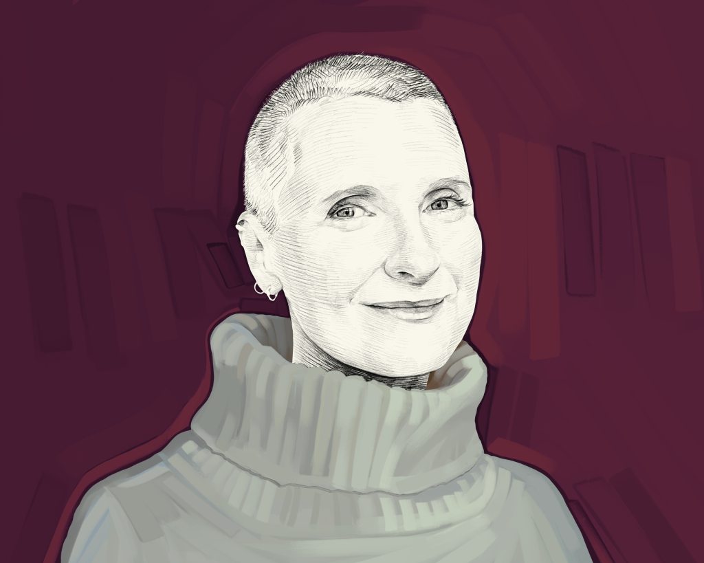 Artist's rendering of Elizabeth Gilbert.