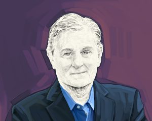 Artist's rendering of Dr. Kevin Tracey.
